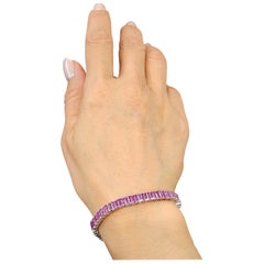 Bracelet en saphir rose naturel de 17,60 carats