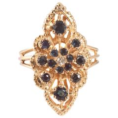 Sapphire Diamond Yellow Gold Ring 10