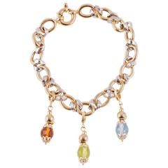Two-Tone Italian Bracelet Peridot Citrine and Topaz 3