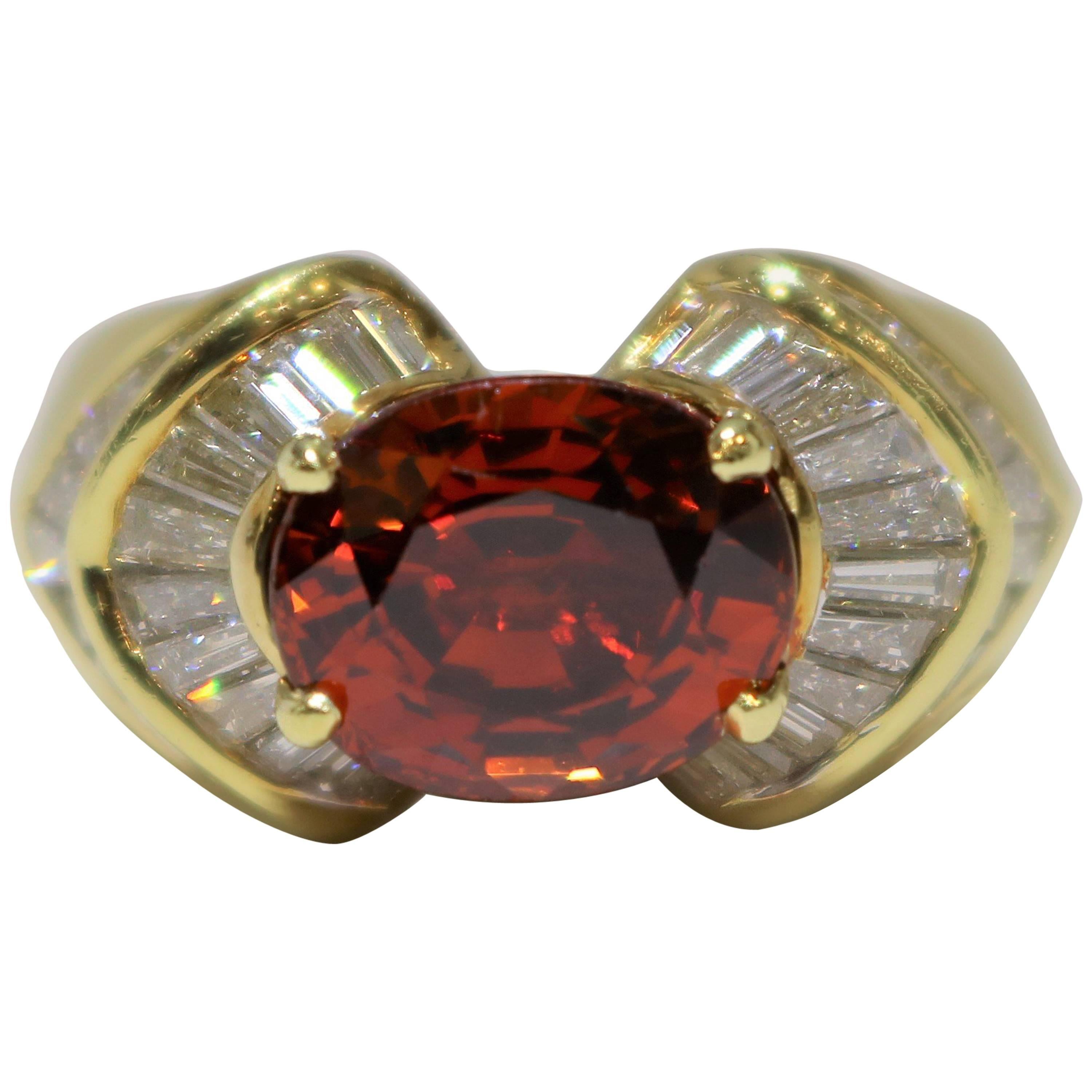 Spessartine Garnet Evening Ring For Sale