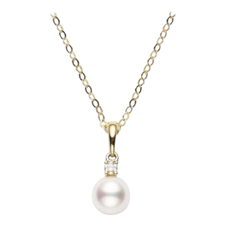 Mikimoto Akoya Cultured Pearl and Diamonds Pendent PPS602DK