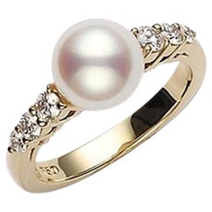 Mikimoto Akoya Cultured Pearl Yellow Gold Ring PRA538DK