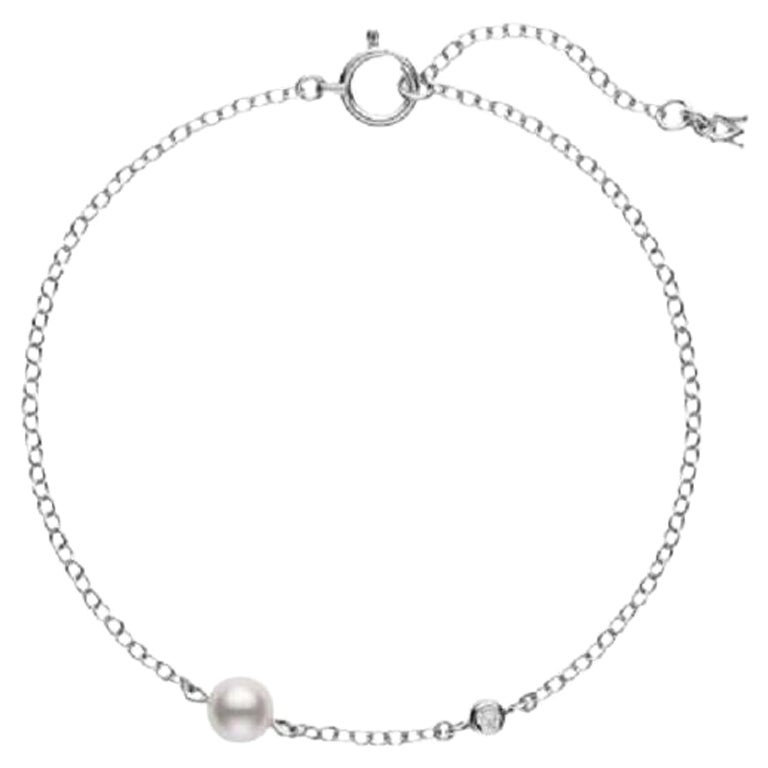 Mikimoto Akoya Cultured Pearl and Diamond Station Bracelet MDQ10054ADXW