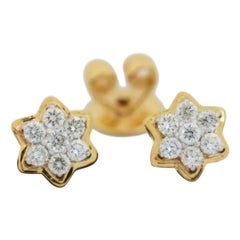 14K Gelbgold Stern Ohrring Stud Diamantschmuck Mom Geburtstag Geschenk Luxus Geschenk.