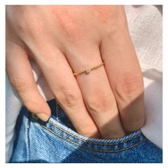 Diamond Gold Ring 14K Engagement White Cut Solitaire Round diamond Twist Band