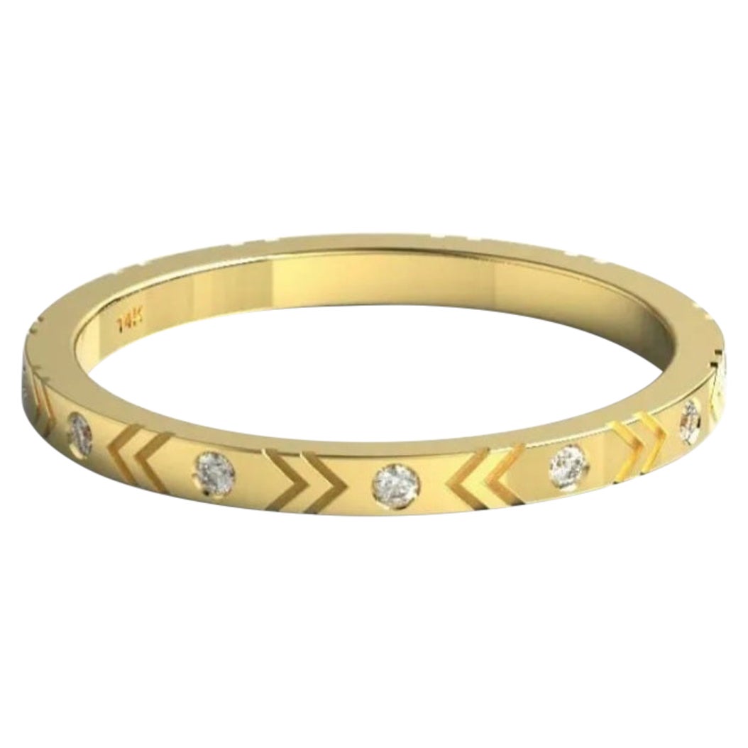 Alianza de Diamantes Eternidad Anillo de Aniversario de Oro Macizo de 14K para Mujer en venta