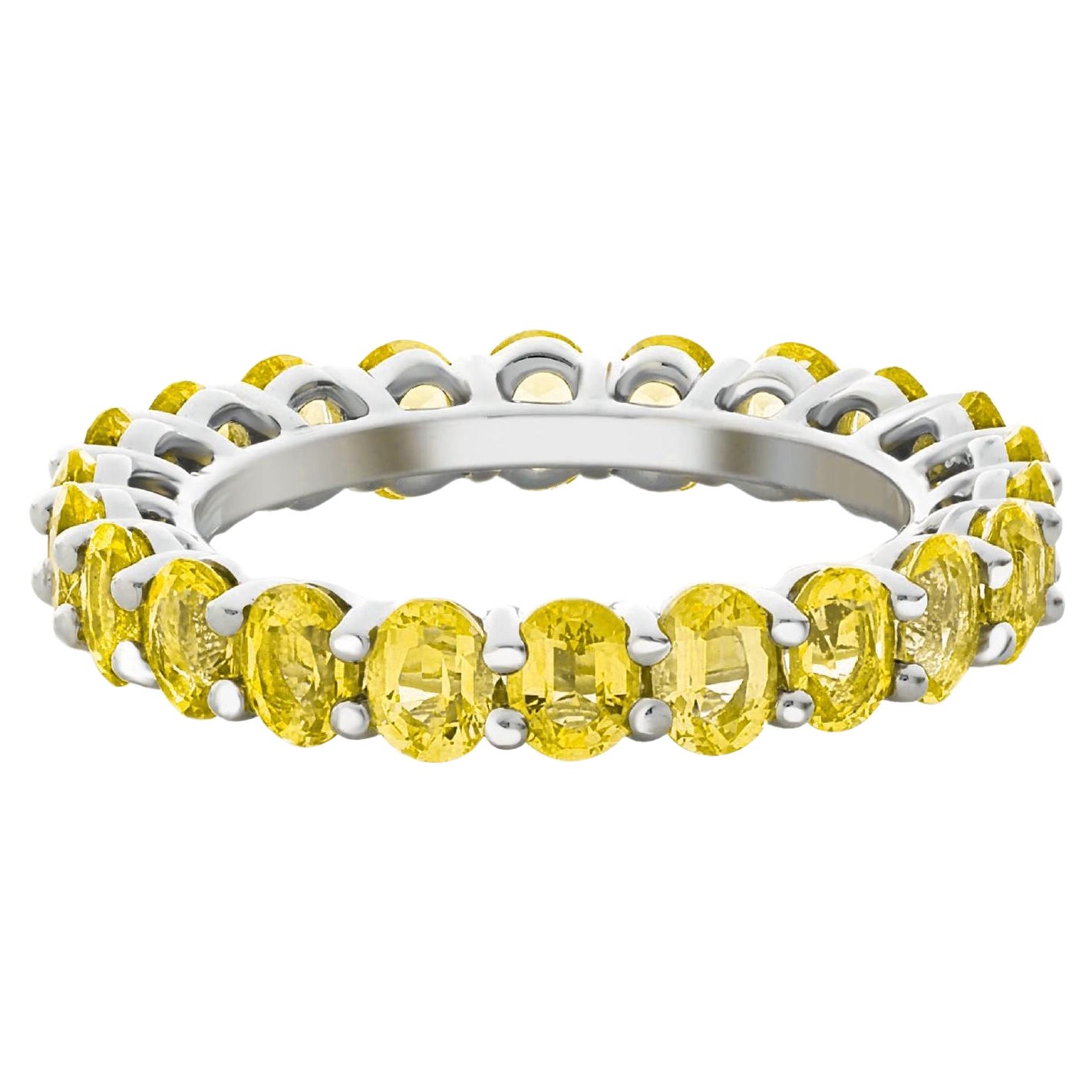 Oval Lab Sapphire Full Eternity Wedding Band.