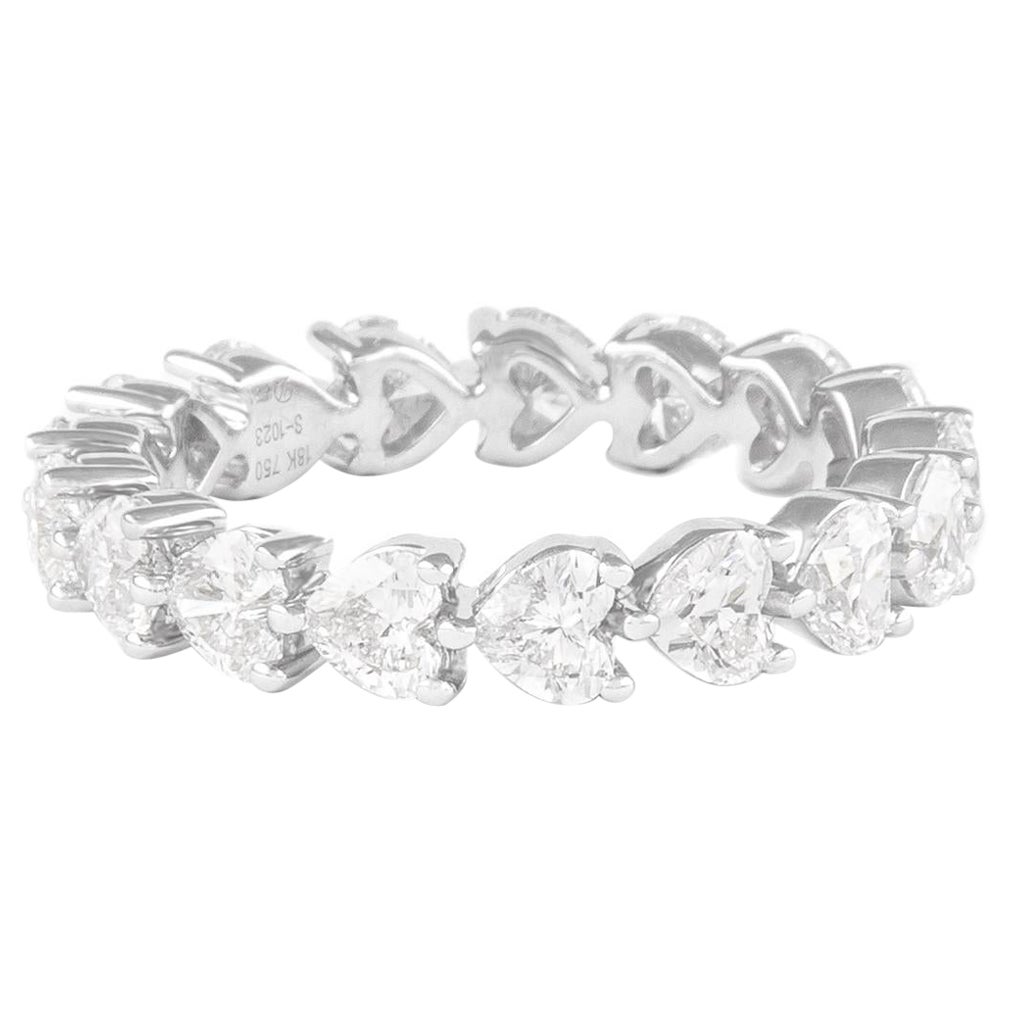 Alexander Beverly Hills 2.44ct Heart Diamond D/E VVS Eternity Band Platinum For Sale