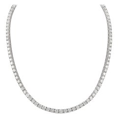 Alexander Beverly Hills Collier tennis en or blanc 18 carats avec diamants 14,59 carats