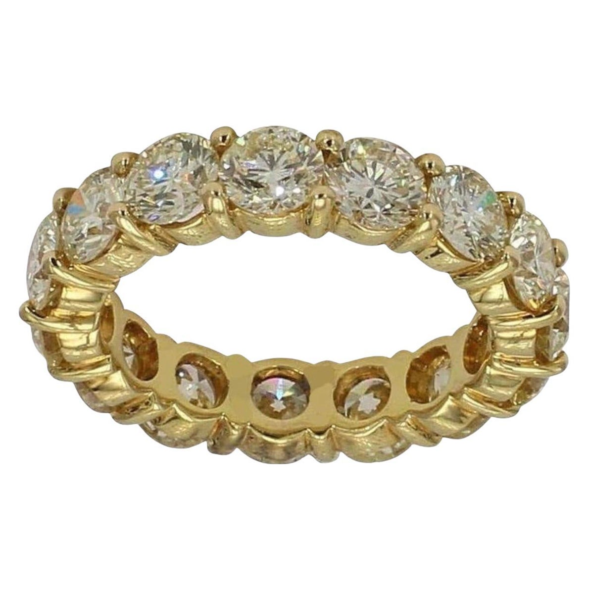 4 1/2 Carat Ct Real Natural Round Diamond Full Eternity Band Ring 14k Gold