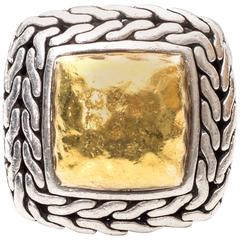 1980s John Hardy Sterling Silver and Gold Ring 8