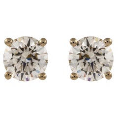 2.02ct Runde Diamant Ohrstecker Gelbgold