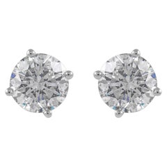EGL Certified 2.05 Carat Diamond Stud Earrings White Gold