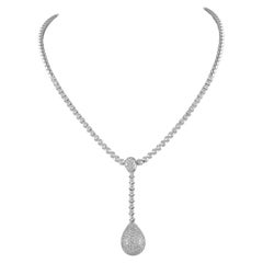 1,39 Karat Diamant-Tropfen-Halskette aus 18 Karat Weißgold