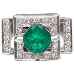 Colombian Emerald Diamond Gold Ring 3