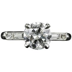 1930s 1.39 Carat Diamond GIA D/VS1 Platinum Engagement Ring 8