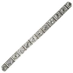  Art Deco Diamond Platinum Line Bracelet