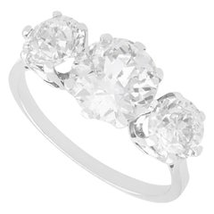 Antique 2.97ct Diamond and Platinum Trilogy Ring Circa 1925