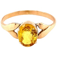 Oval Cut Yellow Sapphire Yellow Gold Ring