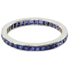 Antique Art Deco French Cut Sapphire Eternity Band