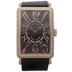 Franck Muller Rose Gold Long Island Relief Original Diamond Automatic Wristwatch