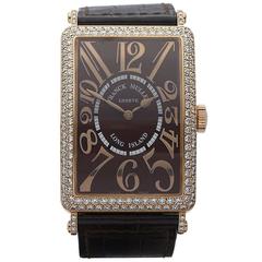 Franck Muller Rose Gold Long Island Relief Original Diamond Automatic Wristwatch