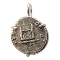 Roman Coin Pendant: Altar and Thunderbolt, 2nd Century AD (Antoninus Pius)
