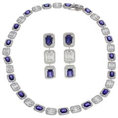 Luise Blue Sapphires Diamonds Gold Parure 10