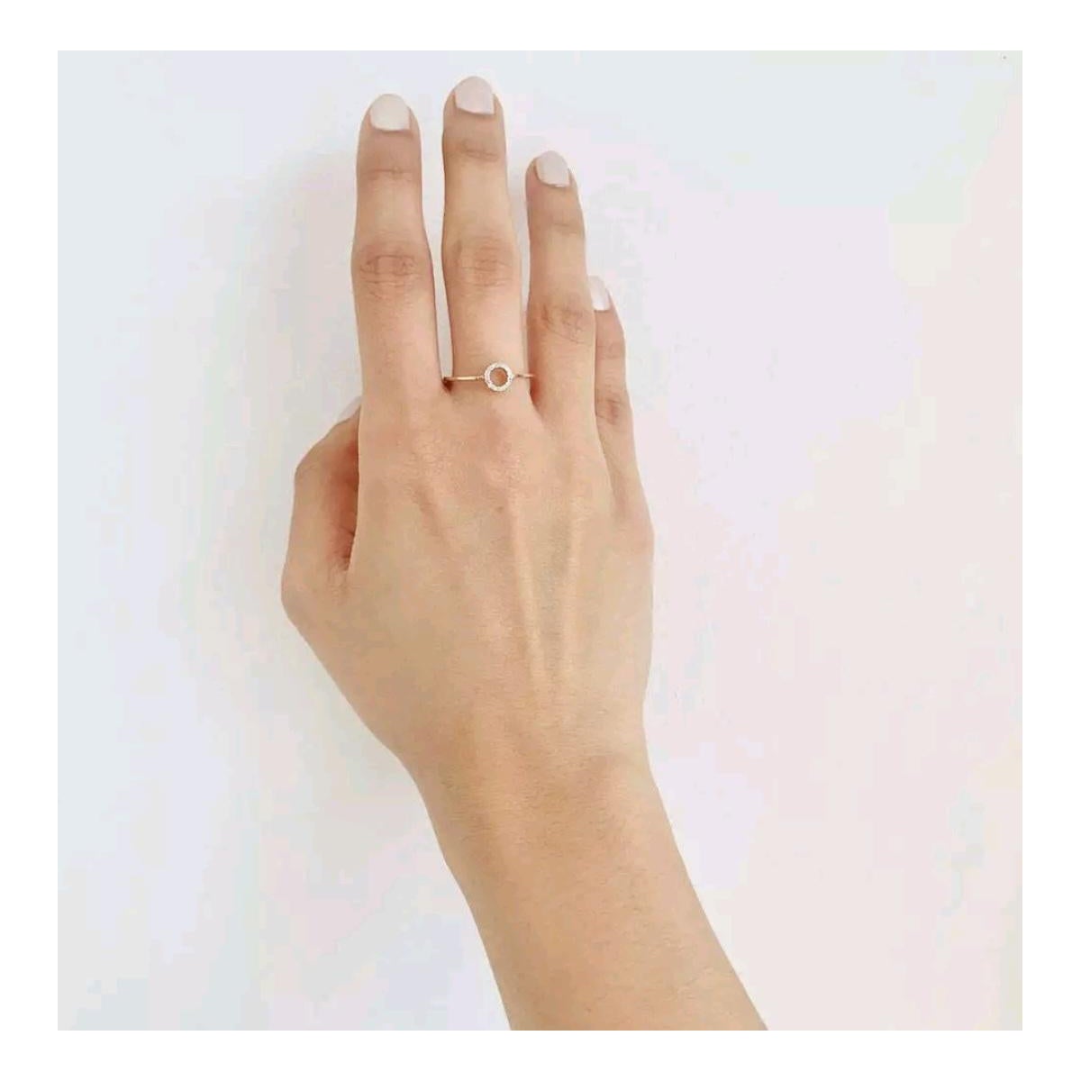 Diamond Gold Ring Halo 14K Engagement Yellow Gold Round Diamond Halo Ring Gift