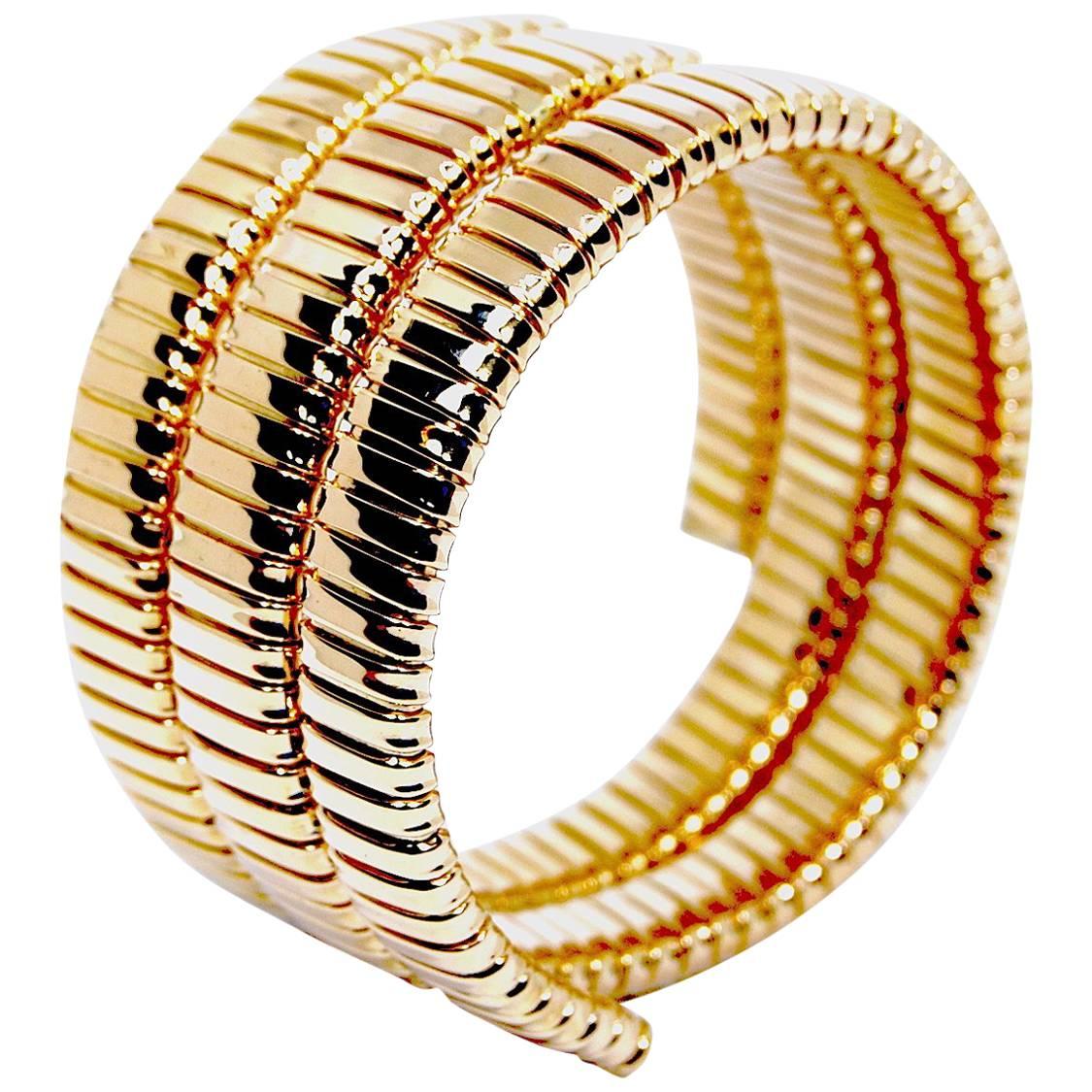 Carlo Weingrill Gold Tubogas Snake Bracelet