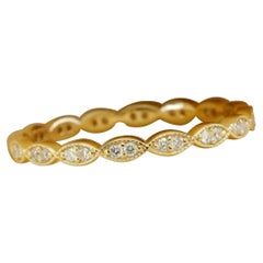 Diamond Full Eternity Marquise Band Ring 14k Solid Gold Wedding Band Jewelry.