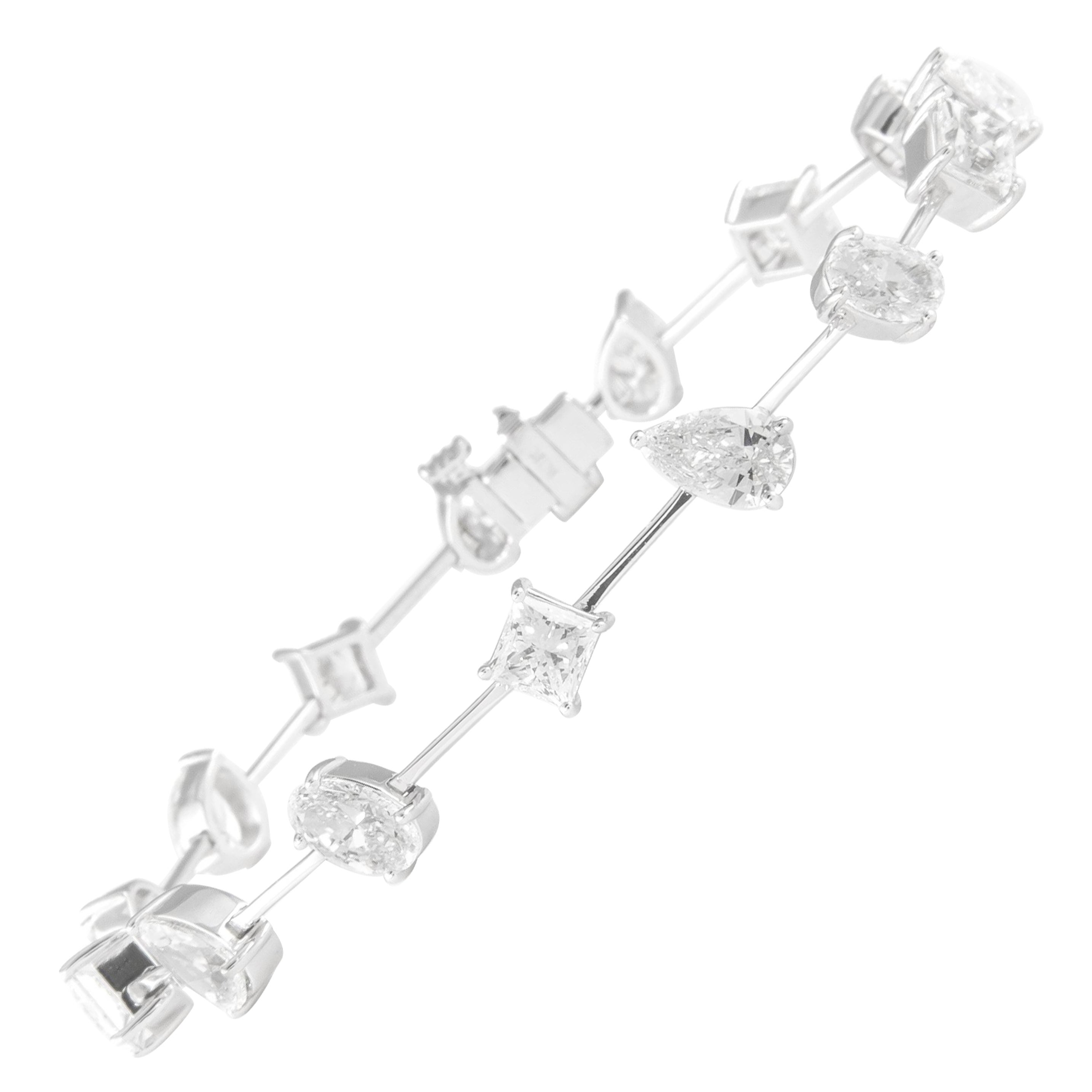 Alexander Beverly Hills, bracelet en or blanc 18 carats avec diamants mixtes de 7,52 carats