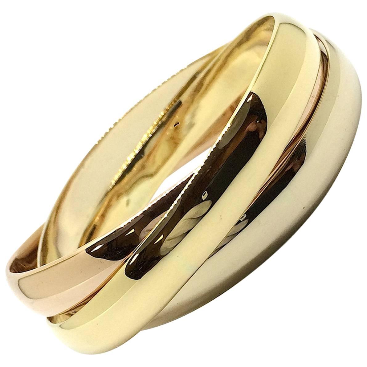 Carlo Weingrill Three-Tone Gold Trinity Bracelet For Sale