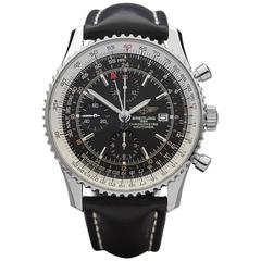 Breitling Stainless Steel Navitimer world time Automatic Wristwatch Ref A24322 