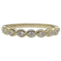 Alianza de boda de oro macizo de 14 quilates con diamantes naturales Promesa de mujer