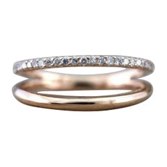 Offener Diamant-Verlobungsring 14k Massivgold Verlobungsring Ehering.