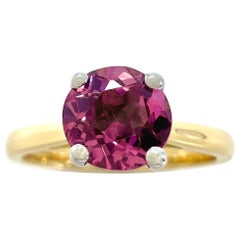 1,03 ct Espinela Mahenge Rosa Viva Talla Redonda Anillo Solitario de Oro Blanco Amarillo de 18k