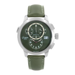 Glashütte Original Pano Navigator Platinum Green Dial Men Watch 1-95-01-07-14-04