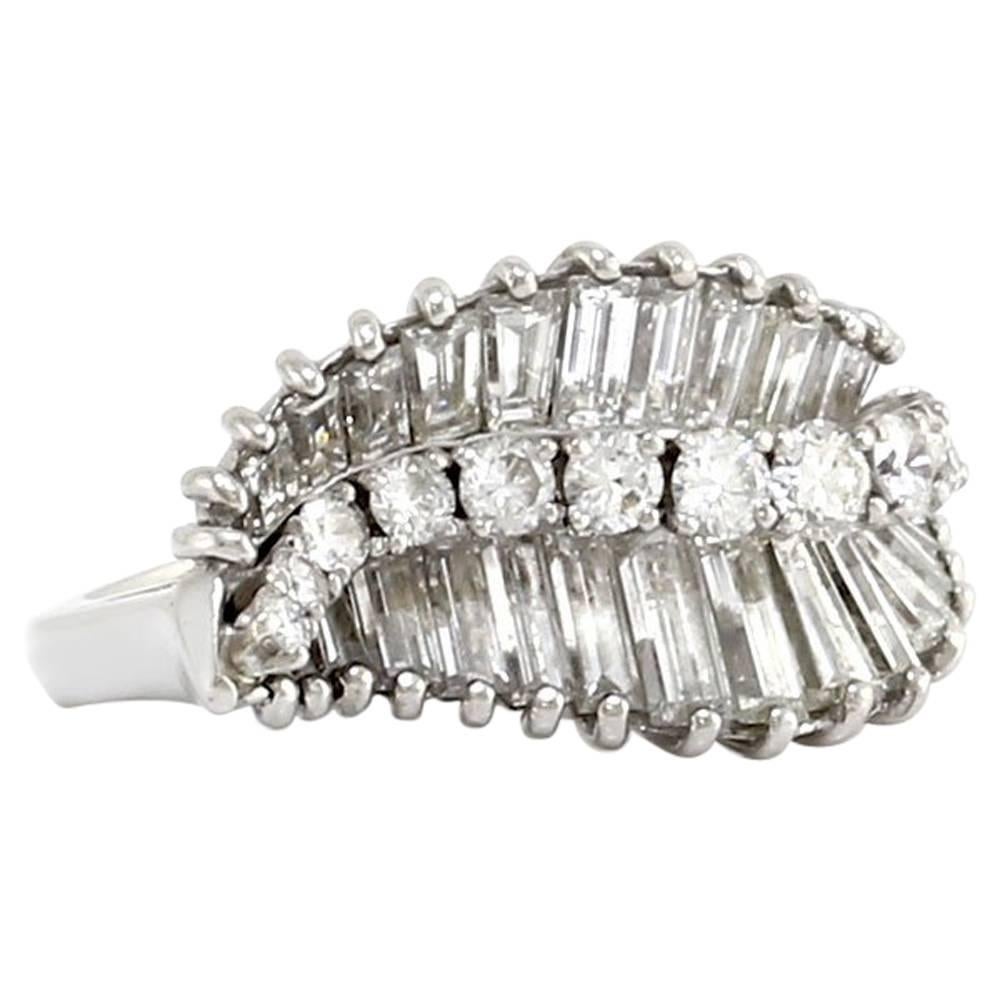 Diamond Platinum Cluster Ring  