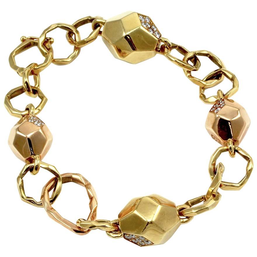 Mimi So Switch Diamond Rock Gold Bracelet For Sale