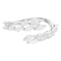 Anillo Envolvente de Diamantes Marquesa de 1,20 Quilates Claridad SI Color HI Oro Blanco 14 Kilates