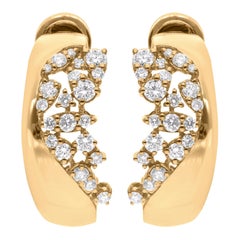 Orecchini di diamanti con taglio brillante rotondo da 1,18 carati SI/H Gioielli in oro giallo 14k