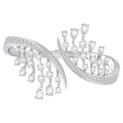 Bracelet en or blanc 18 carats Harakh, diamant incolore Cascade 3 1/3 Carat TDW