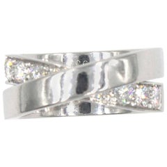 Cartier Diamond Crossover 18 Karat White Gold Ring