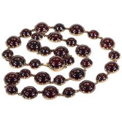 Antique Georgian Gold Cabochon Garnet Necklace