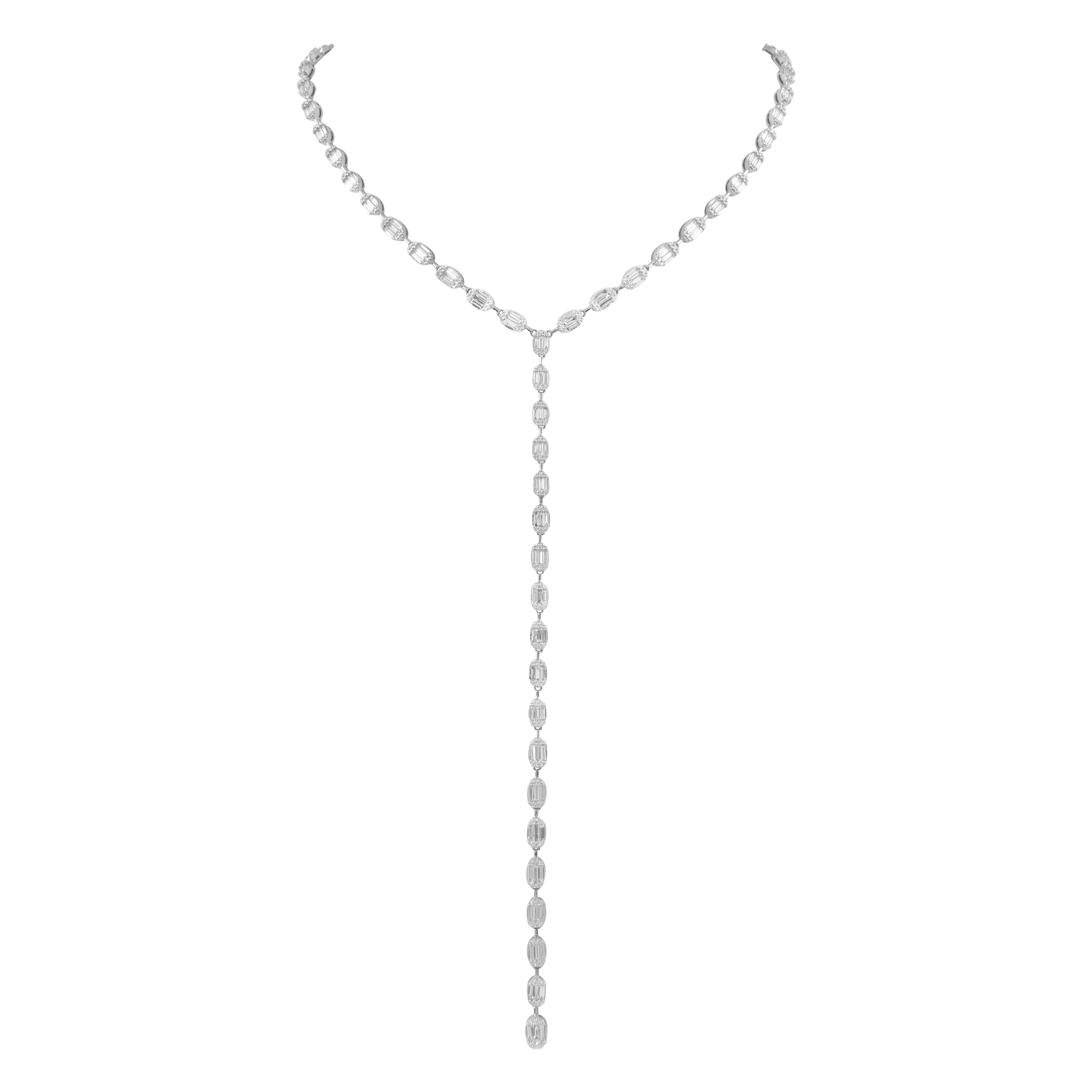 Alexander Beverly Hills 7.21ct Drop Necklace 18k White Gold
