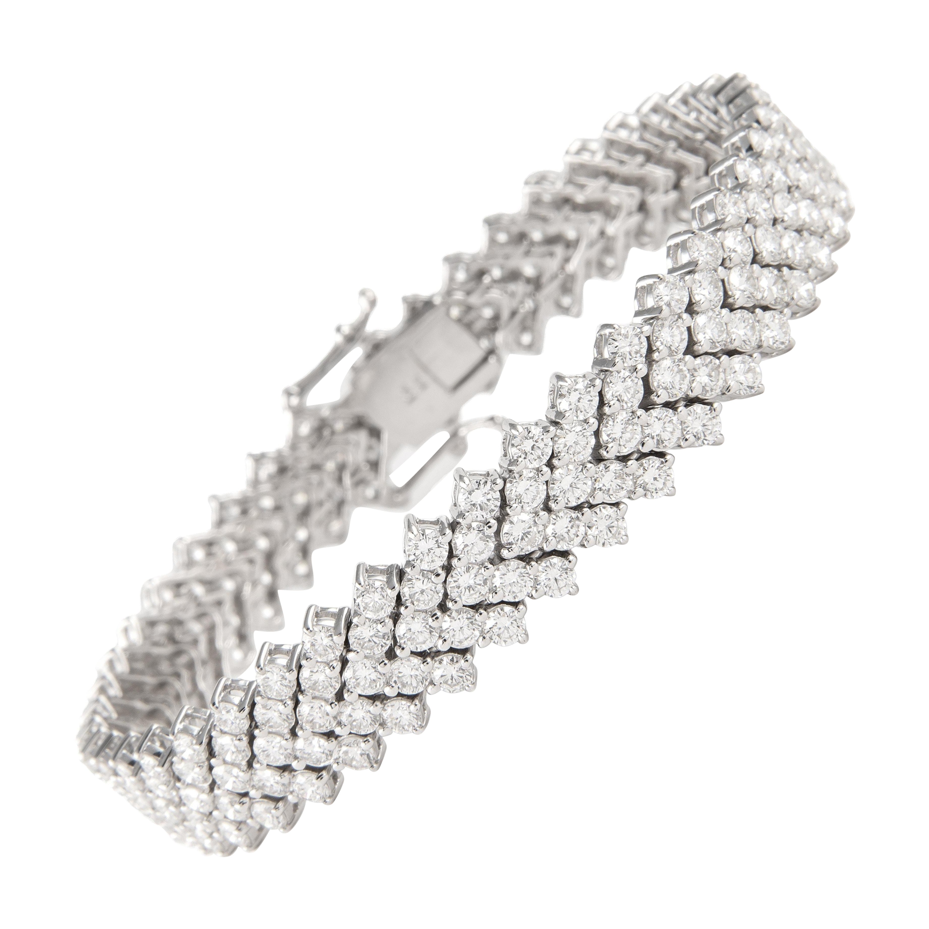 Alexander Beverly Hills 12.71ct Five-Row Diamond Bracelet 18k White Gold