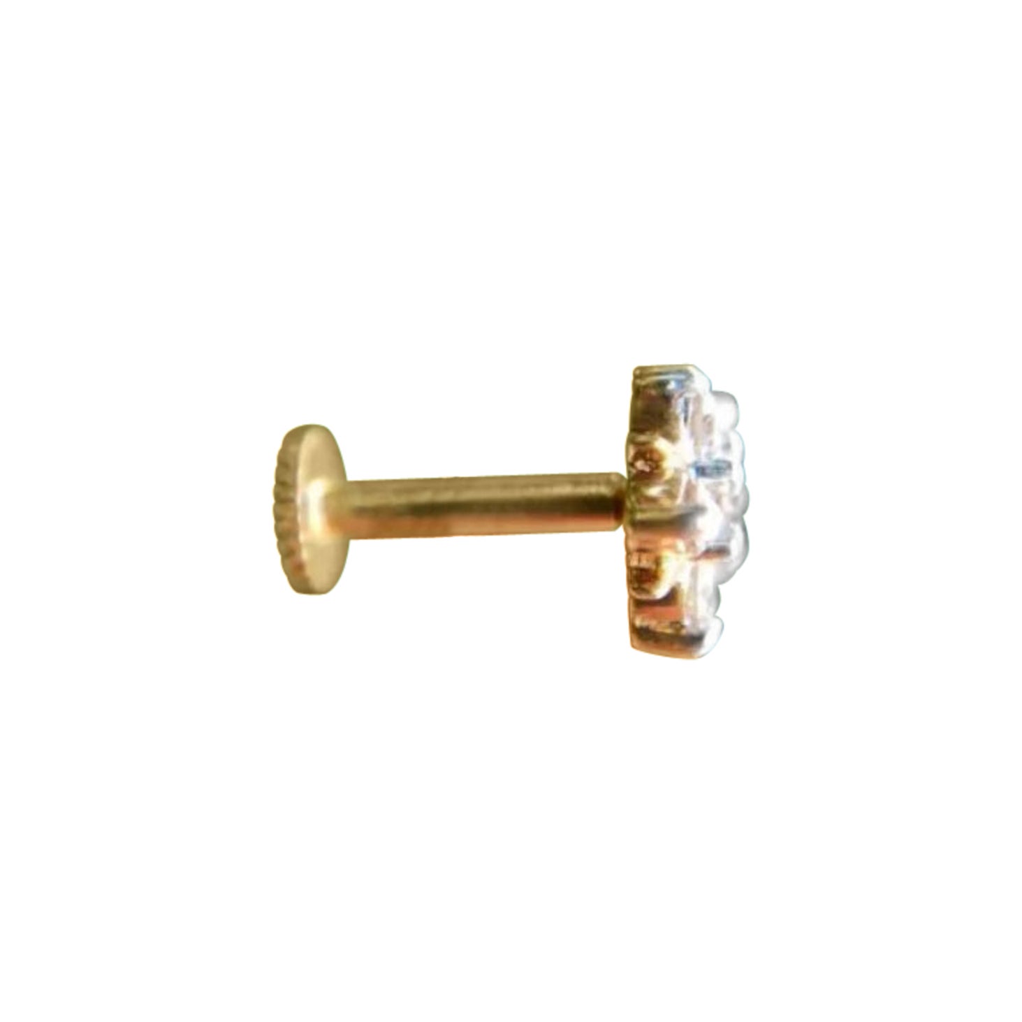 14K Solid Gold Diamond Flower Nose Piercing gold Jewelry Body Piercing nose/Ear For Sale