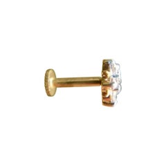 14K Solid Gold Diamond Flower Nose Piercing gold Jewelry Body Piercing nose/Ear