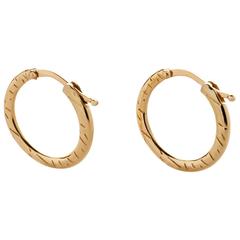 Gold Fur Hoop Earrings by Bear Brooksbank